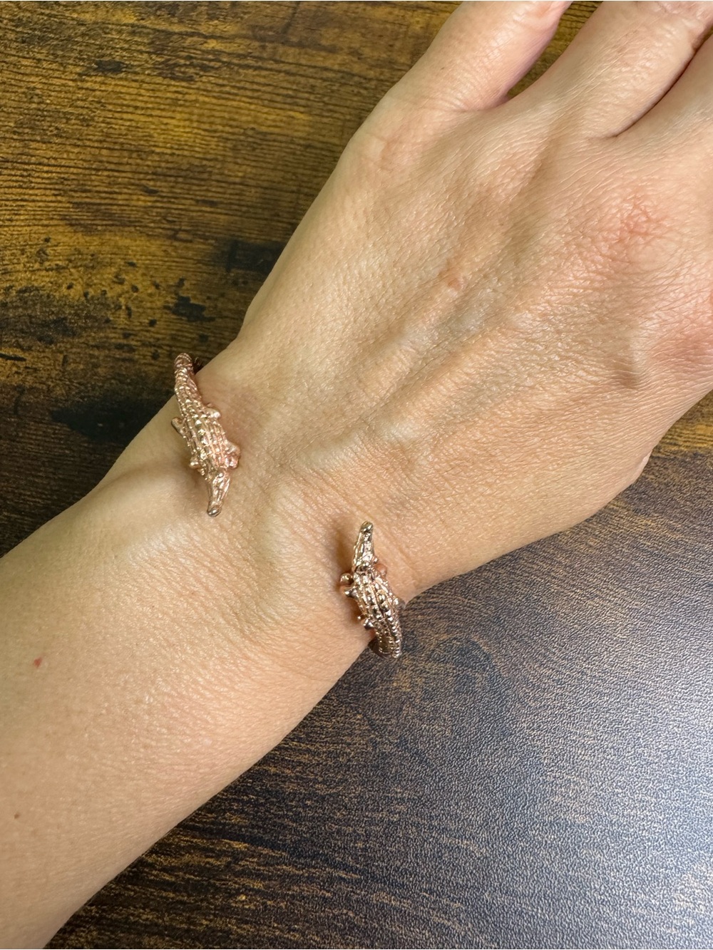 Banana Republic Rose Gold Crocodile Cuff Bracelet